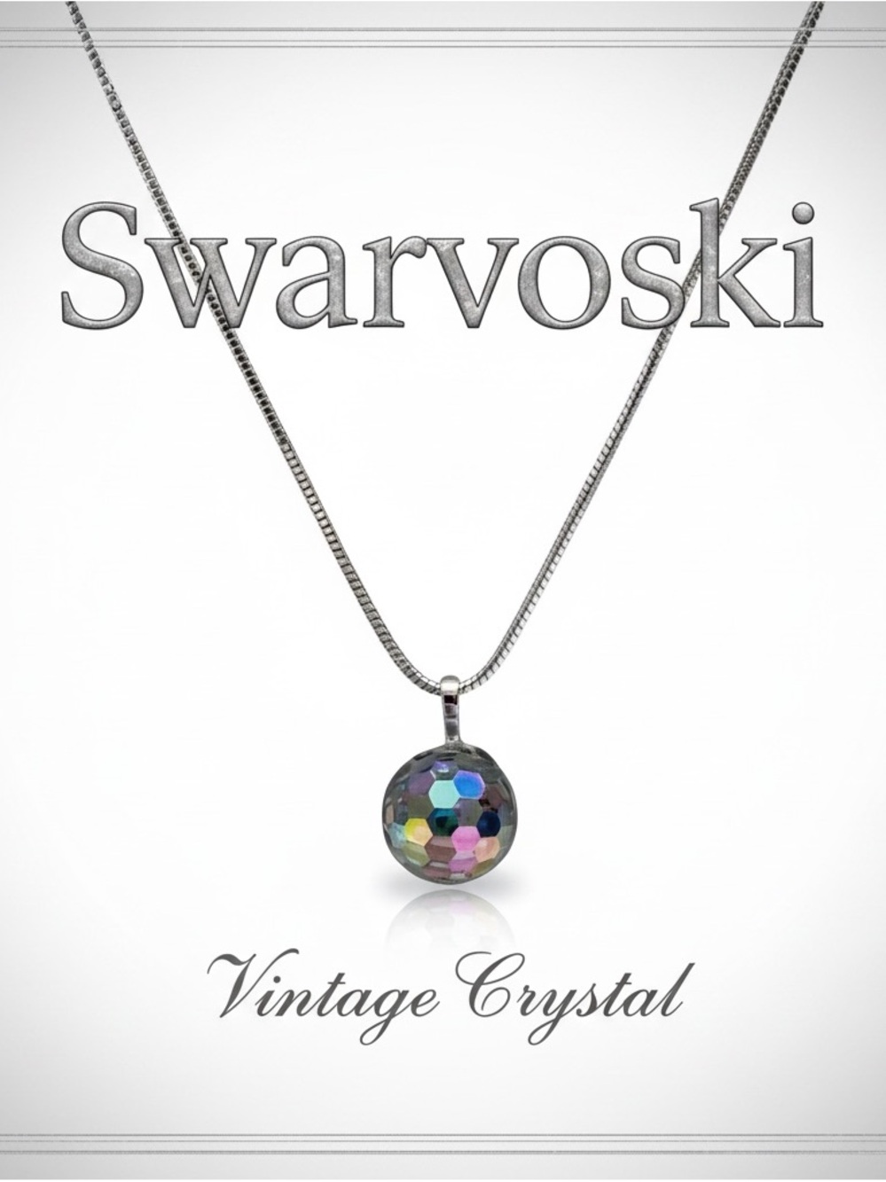 Swarovski Vintage Austrian AB Crystal Ball Necklace